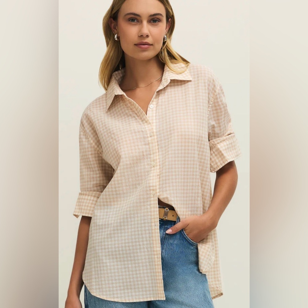 Z supply seaport button up top parchment - Picture 2 of 3